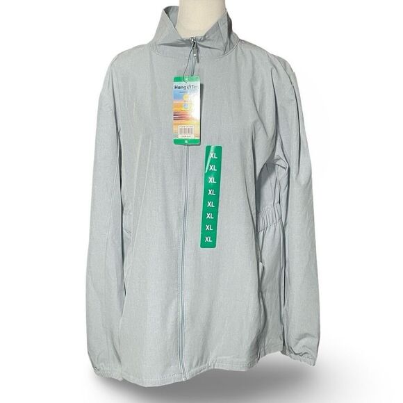 HANG TEN Women's UPF 50+ Water Repellant Hybrid Jacket, Light Blue, Size XL - Picture 3 of 12